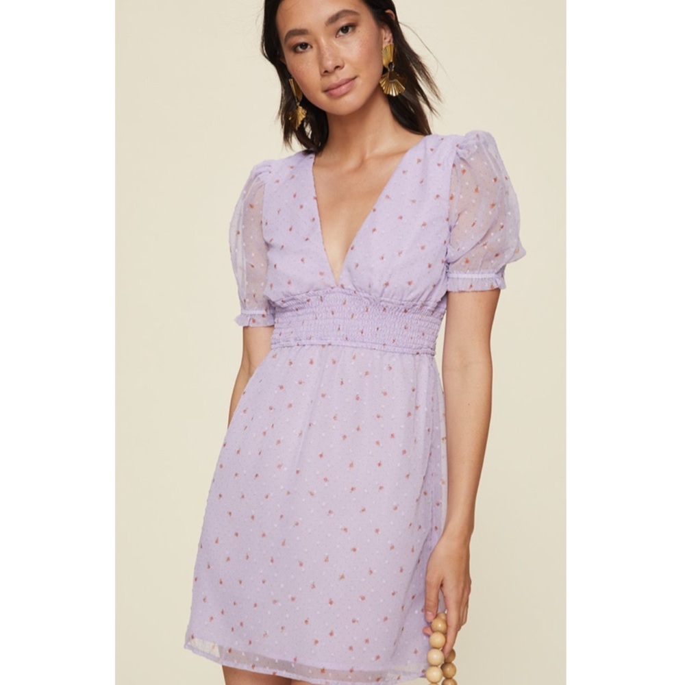 Revolve LPA Massima Lavender Dress Feminine Girly Easter spring Size Small NEW